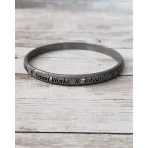 Positive Vibes Bracelet Dark Silver Tone / Gray Bracelet / Bangle (Tarnished)